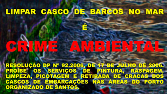 Limpara casco de barcos no mar é crime ambiental